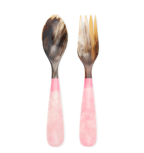 Juego de cubiertos de cuerno de buey de diseño para el hogar, cucharas de cuerno para servidor de ensalada para vajilla de cocina, uso de alimentos, artículos de cubiertos - Product Image 3