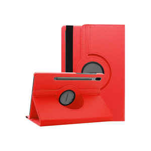 Étui de protection rotatif à 360 degrés en cuir PU pour Samsung Galaxy Tab S7 FE LTE (T737 T736 T733 T730) – Housse de tablette rouge - Product Image 1