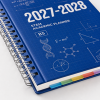 Agenda scolaire LABON personnalisé 2027 2028 STEM A5 B5, spirale, couverture rigide, onglets, autocollants, organiseur d'études, OEM, marque privée, carnet