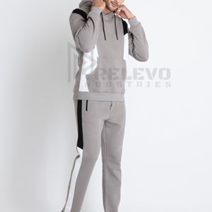 Nouvel ensemble de survêtement 2 pièces à capuche, léger, imprimé uni, pour l'hiver, 100 % coton, séchage rapide, respirant, haute qualité - Product Image 5