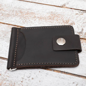 Porte-monnaie fin en cuir véritable personnalisable, couleur personnalisée, pour hommes d'affaires - Product Image 1