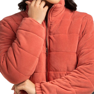 Chaqueta Acolchada de Polar para Mujer de Alta Calidad, Servicios OEM, Nuevo Diseño para Invierno, Chaqueta Corta con Estampado a Cuadros - Product Image 3
