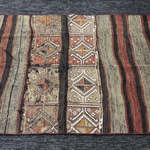 3.1x4.5 ft Rug, Vintage Turkish Rug, <b>Brown</b> Green Geometric <b>Wool</b> Rug - Product Image 5