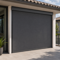 Stores à rouleaux électriques encastrés pour extérieur, pare-soleil coupe-vent en tissu, protection solaire