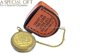 2023 meilleure vente à la main nautique en laiton boussole en cuir boîte haut tendance étanche à l'eau plat poche Guide numérique cadran pointeur - Product Image 4