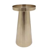 Vente chaude de haute qualité brosse en laiton placage décoration de la maison élégant bougie pilier titulaire Design moderne bougeoir à la main