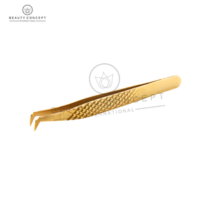 Pince à épiler d'extension de cils de couleur dorée de bonne qualité Créez vos propres nouveaux instruments de beauté par Beauty Concept International - Product Image 3