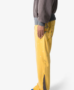 Vente chaude taille élastique couleur unie 100% coton léger tenue décontractée pantalons de survêtement automne porter respirant empilé Joggers - Product Image 4