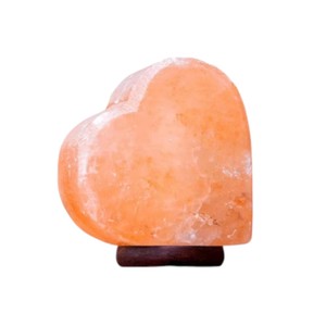 โคมไฟเกลือหิมาลัยสีชมพูรูปหัวใจโรแมนติกที่ดีที่สุดแกะสลักด้วยมือฐานไม้คุณภาพสูงฮวงจุ้ยงานฝีมือจากธรรมชาติ - Product Image 4