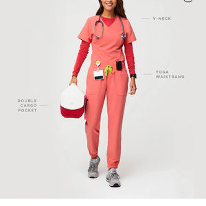 2024 vente en gros personnalisé Offre Spéciale Anti-rides élastique respirant lavable tissu doux survêtement gommages soins infirmiers hôpital uniformes ensembles - Product Image 4