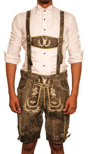 Pantalones Cortos Bávaros de Gamuza Marrón Estilo Tradicional, Lederhosen Alemán Clásico, Personalizados, de Alta Calidad, Genuinos, Bordados OEM - Product Image 5