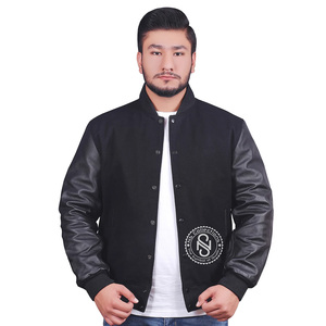 Men's Best Quality Adjustable Letterman Varsity <b>Canvas</b> <b>Jacket</b> Unique Design Stand Collar Winter Pattern Front Logo Finished - Product Image 3