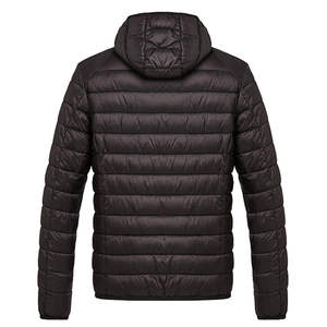 Chaqueta acolchada de manga larga con cuello levantado para hombre, últimos diseños, lona lisa, invierno, Puffer en blanco - Product Image 2