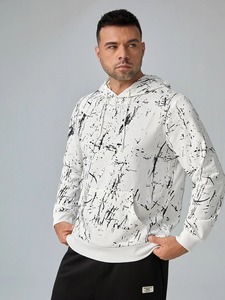 Sudadera con capucha ligera personalizada para hombre, sudaderas térmicas de rizo francés con hombro caído, ropa térmica de invierno pesada de gran tamaño - Product Image 4