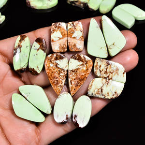 100% par de crisoprasa de limón Natural piedras preciosas sueltas India precio al por mayor par de cabujón de alta calidad fabricación de joyas de piedras preciosas - Product Image 6