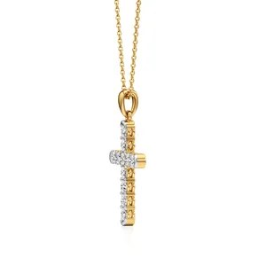 Collar con Colgante de Cruz de Diamantes - Elegancia Sagrada - Product Image 2