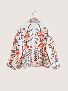 เสื้อคาร์ดิแกนผ้าฝ้ายปักลายดอกไม้สไตล์โบฮีเมียน คอจีน แขนยาว ไซส์ใหญ่ เสื้อคลุมลำลองสำหรับผู้หญิง ใส่ได้ในฤดูใบไม้ผลิ - Product Image 2