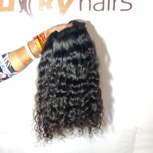 Vente chaude 100% brut vietnamien ondulé brut luxe Extensions de cheveux humains cheveux vietnamiens de haute qualité fabrique des faisceaux noir - Product Image 2