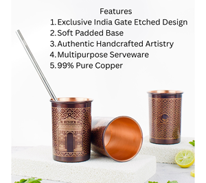 Elegante vaso de vidrio de cobre de 300ml duradero y saludable para mejorar la experiencia de bebidas para fiestas - Product Image 4