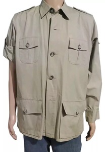 เสื้อแจ็กเก็ตล่าสัตว์ผ้าฝ้ายหนาของผู้ชาย, เสื้อแจ็คเก็ตซาฟารีคุณภาพสูงมีกระเป๋าสำหรับคาร์โก้สี่กระเป๋าสวมใส่สบายทนทาน - Product Image 2