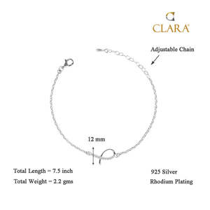 NOVAMART Fine Women's Lia <b>Bracelet</b> 925 Sterling <b>Silver</b> <b>Adjustable</b> Rhodium Plating Featuring for Swiss Zirconia Diamond Gift Wome - Product Image 5