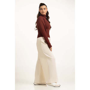 Haut tricoté ajusté pour femme, style simple, respirant, décontracté, à manches longues, tricot de mode, OEM ODM, marque privée, vente en gros - Product Image 5