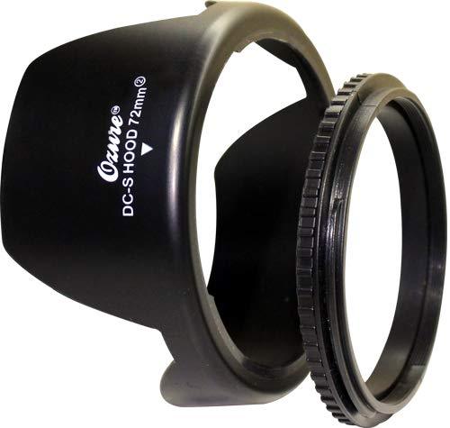 72mm Full Frame Camera Lens Hood Nylon Derivatives Material Universal Accessory Reversible Screw-In Design for Glare Flare