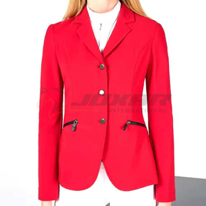 Cómoda chaqueta Ecuestre para mujer diseñada con forro de control de humedad de tela elástica transpirable de corte Delgado - Product Image 6