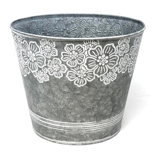 Jardinière de fleurs finie galvanisée en fer de forme ronde de dernière conception pour la maison et le jardin Jardinière décorative faite à la main - Product Image 3