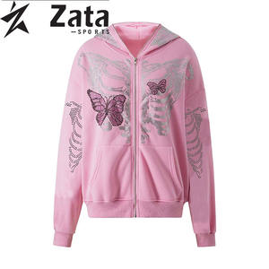 Wholesale Custom Manufacturer Boxy Streetwear French Terry Solid Winter Casual Sun Faded <b>Rhinestone</b> <b>Hoodie</b> Men - Product Image 5