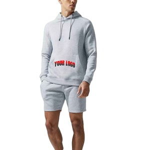 Conjunto de Sudadera con Capucha y Pantalones Cortos de Dos Piezas con Logotipo Personalizado, Ropa Urbana para Hombre, 100% Algodón, Ligero y Transpirable - Product Image 1