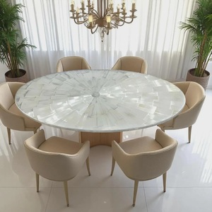 Table basse en sélénite de conception personnalisée fabriquée en Inde, table à café et à manger sculptée à la main, décorations de ferme et de maison - Product Image 1