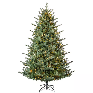 <span class=keywords><strong>Sapin</strong></span> de Noël artificiel de luxe pré-éclairé de 7,5 pieds avec lumières LED miniatures multifonctions changeantes de couleur pour la décoration de fête de vacances - Product Image 1
