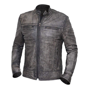 Hommes Veste Crop Zipper Faux Nouvelle Mode Automne Hiver Manteau Basique Moto Biker Street Wear Vestes en Cuir - Product Image 2