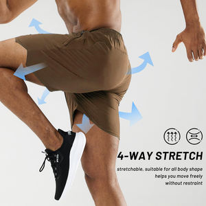 Short d'entraînement athlétique pour hommes avec poches Short d'entraînement respirant pour la course à pied Motif solide Tissage non tissé pour la musculation - Product Image 3
