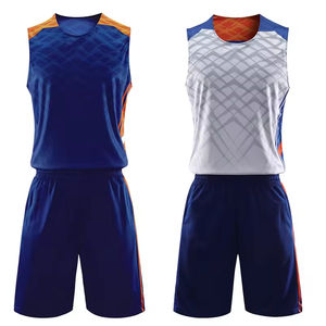 Ensemble de maillots et shorts de basket-ball de couleur personnalisée, 100% polyester, respirant, séchage rapide, antibactérien, imprimé, réversible, sublimation - Product Image 1