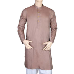 มาชริก ชุดคุร์ตะทรงเข้ารูปสำหรับผู้ชาย - สีทองแดง - Product Image 1