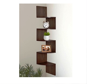 black 3 Tiers Wooden Storage Organize <b>Rack</b> <b>Shelf</b> Storage Holders Modern Style Carve Wall Art for Spices - Product Image 2