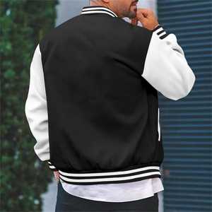 Veste bomber décontractée tendance pour homme, veste d'hiver coupe-vent et chaude pour femme, design à col en V, veste à boutons - Product Image 3