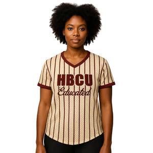 Camiseta de Béisbol con Bordado Chenille de la Hermandad Griega Delta Divine Nine, Estilo Jersey, Color Marrón, para Estudiantes de HBCU - Product Image 1