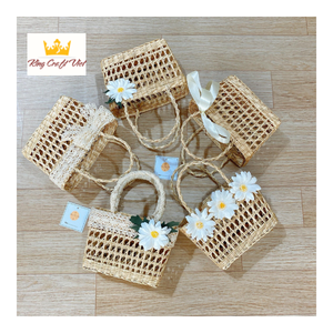 2023 verano Crossbody Seagrass bolso playa bolso de mano con cuentas flores decoración cumplido Vietnam para Amazon FBA monederos bolsos - Product Image 5