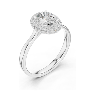 Bague en diamant de laboratoire ovale halo de 1,38 carat pour femme, clarté VVS-VS EF, or 18 carats, 14 carats, 10 carats et argent 925, rose, jaune, blanc - Product Image 5
