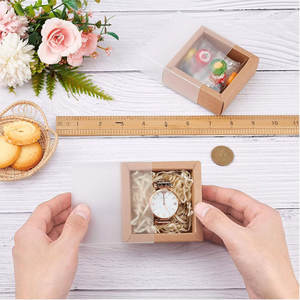 Cajas Kraft cuadradas pequeñas de primera calidad para embalaje de regalo elegante con papel de caja de perfume de ventanas de Pvc transparente - Product Image 3