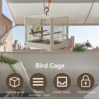 Cage de voyage pliable légère en plastique pour oiseaux avec plateau amovible et poignée à crochet pour propriétaires de perroquets (30x26x23CM)