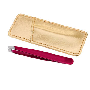 Pince à sourcils italienne professionnelle de haute qualité à pointe oblique pince à épiler à sourcils logo privé personnalisé en gros - Product Image 1