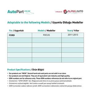 Kit de réparation de vitre avant-gauche pour Ford Focus (expédition depuis le fabricant turc) Code produit: FD113260 - Product Image 2