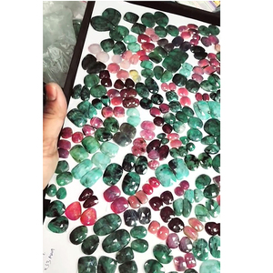 166 คู่ธรรมชาติมรกตทับทิม 10-33 มม.รูปไข่ฟรีขนาด Rose ตัด Cabochon 3210 Cts lot แบนกลับอัญมณีหลวมสําหรับเครื่องประดับ - Product Image 1