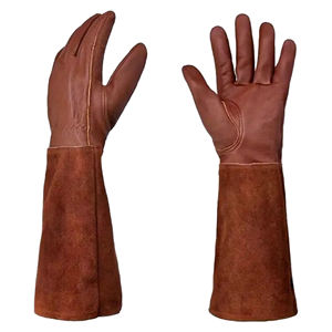 Guantes de Trabajo de Cuero de Seguridad Industrial al por Mayor del Fabricante, Correa de Muñeca Ajustable para Protección Laboral en Construcción al Aire Libre - Product Image 1