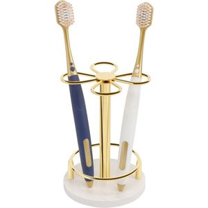 Porte-brosse à dents décoratif en acier inoxydable avec finition brossée conçu pour les maisons contemporaines et une utilisation hygiénique de la salle de bain. - Product Image 3