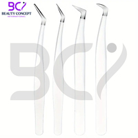 Pinzas de Alta Precisión para Extensión de Pestañas, Duraderas, de Acero Inoxidable, con Punta Lisa en Ángulos de 35, 45 y 90 Grados, Colores y Logotipo Personalizables